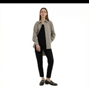 NEW Babaton Essential Oversized Shirt - Fluent Taupe - Size Medium Lagenlook